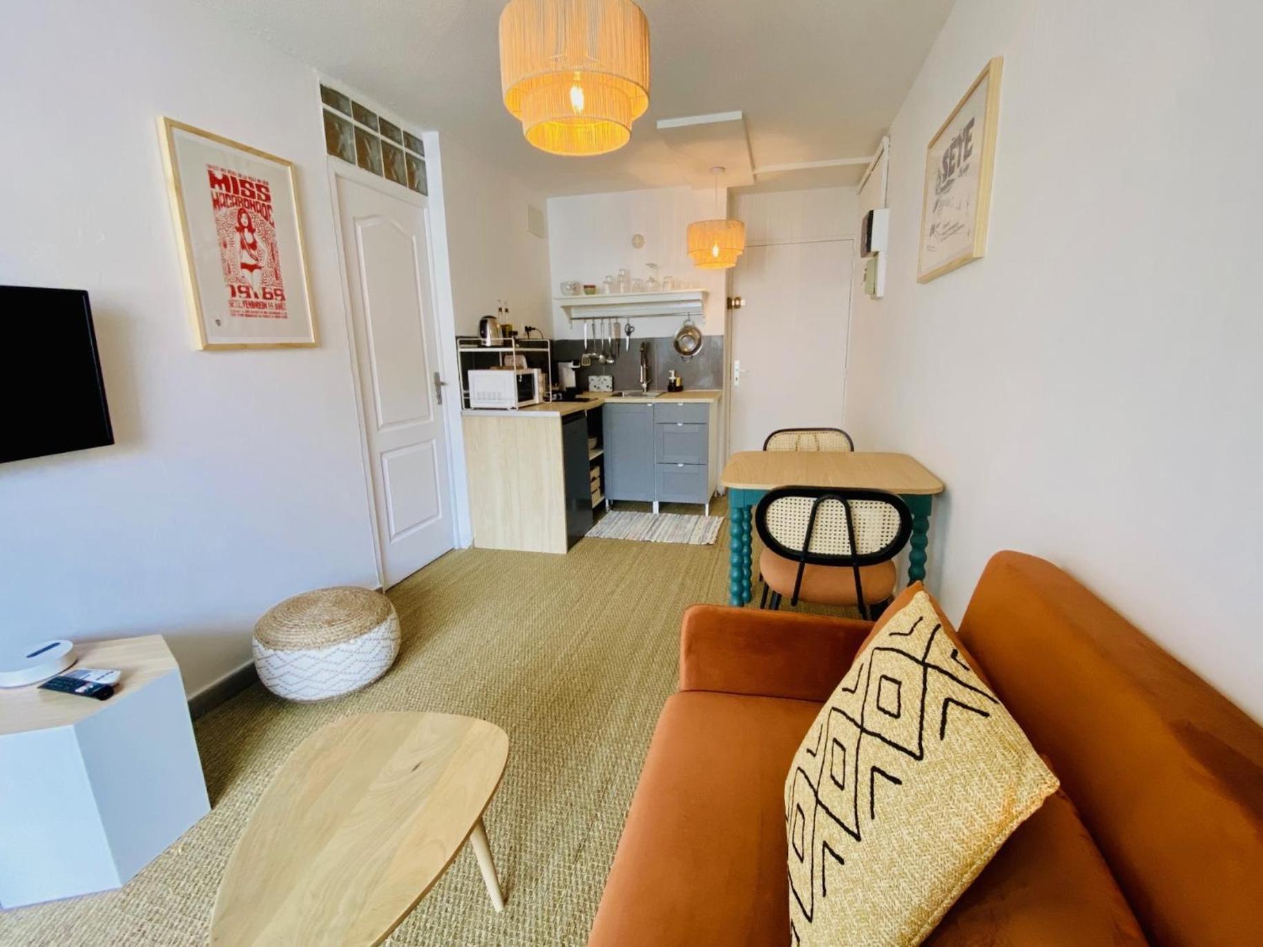 Superbe T2 Cote Gare Parking Clim Wifi Terrasse ! Apartamento Sète Exterior foto